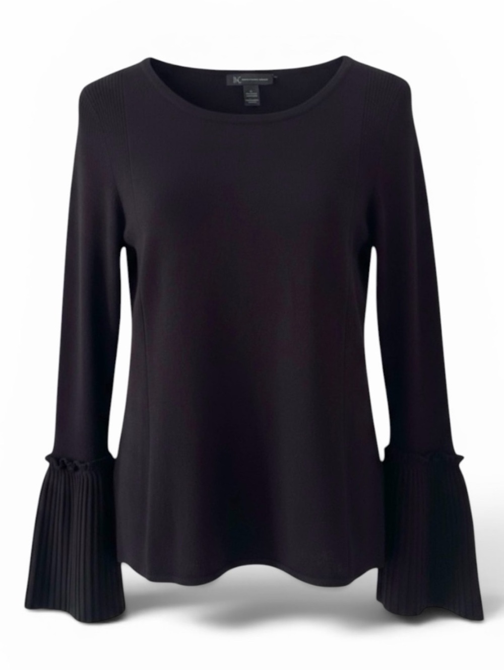 INC International Concepts Black Long Bell Sleeve Knit Sweater Size Small